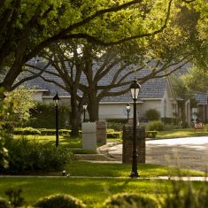 Suburb A sunny morning on a exclusive american residential suburb